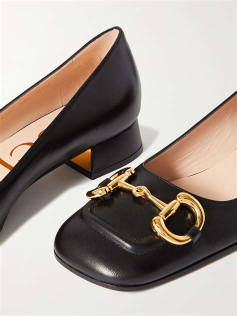 gucci horsebit leather low-heel pumps|gucci horsebit slingback pumps.